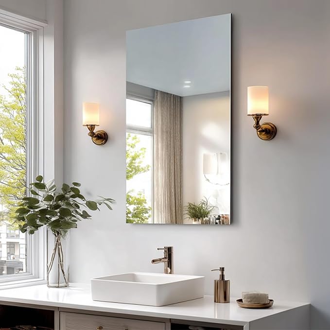 CILIBER Frameless Mirror, 24x40 Inch Rectangle Bathroom Mirrors by CILIBER
