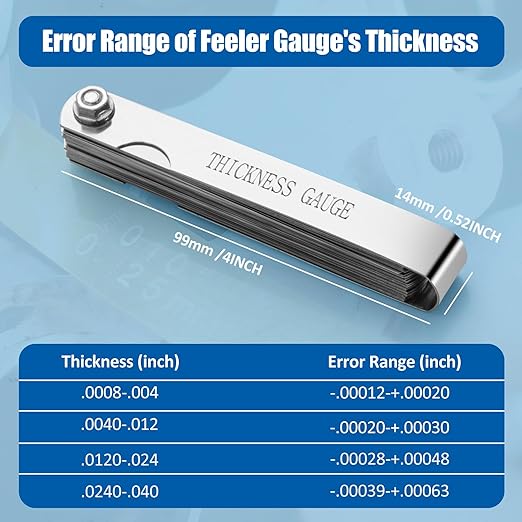 CHERALKEST Feeler Gauge Set Stainless Steel Thickness Gauge 32 Blades 0.04-0.88 - Image 3