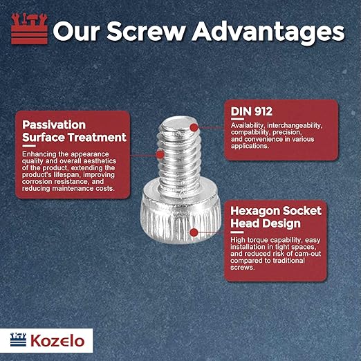 Kozelo 100pcs Socket Head Cap Screws - Image 3