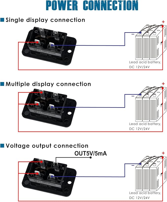 Runleader LED Battery Level Monitor, Volt.12V/24V, Charge and Discharge - Image 7