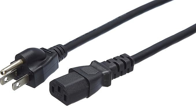 Amazon Basics Computer Monitor TV Replacement Power Cord, 6 ft by AmazonBasics