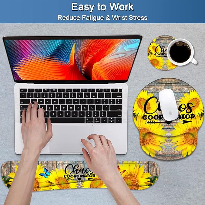 Keyboard Wrist Rest and Mouse Pad Wrist Support Set - Image 4