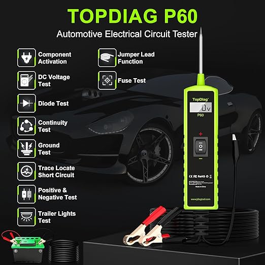 12 Volt Test Light Automotive, Power Circuit Probe Kit, 6V - 24V Car Fuse Tester - Image 2
