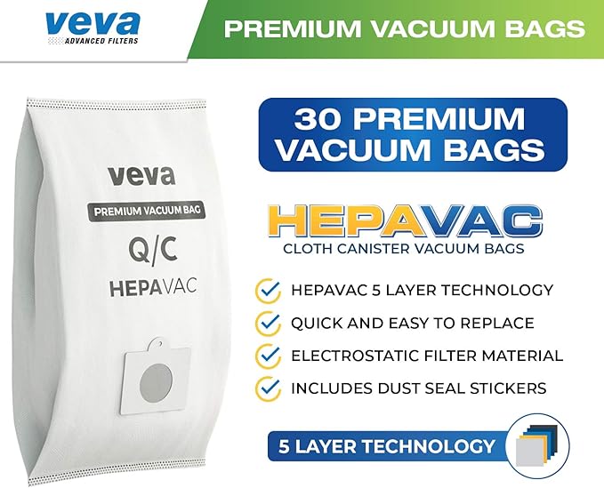30 Pack Type Q/C 53292 HEPA Vacuum Bags - Image 2