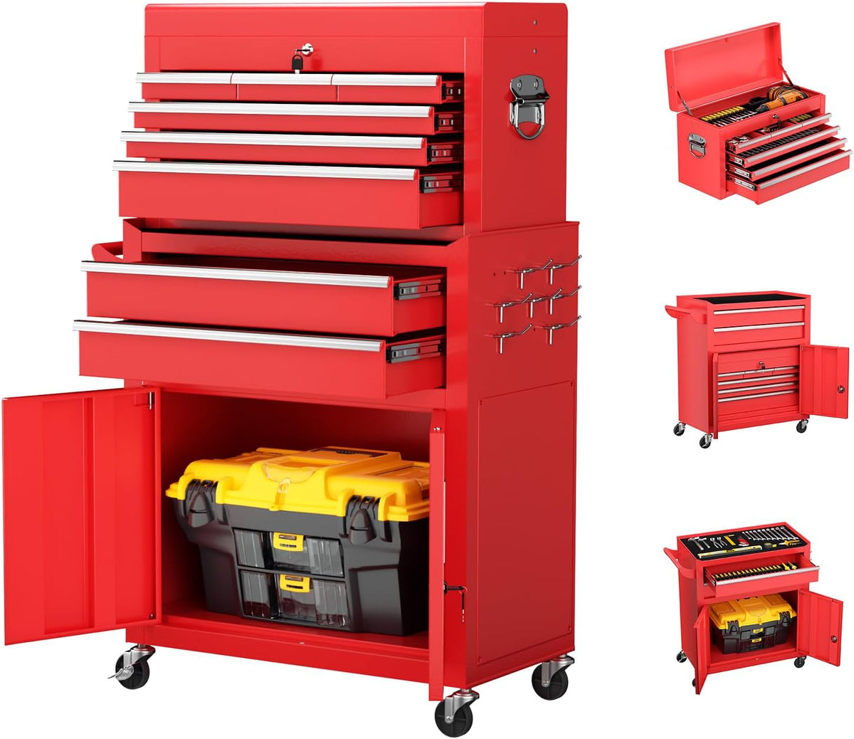 crownland 8 drawer rolling tool chest with wheels, main product view