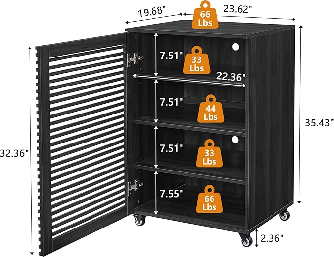 LEVNARY 5-Tier AV Media Cabinet - Image 2