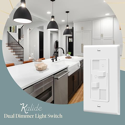 TOPGREENER Kalide Dual Load Dimmer Light Switch, Double LED Dimmer Switch - Image 3
