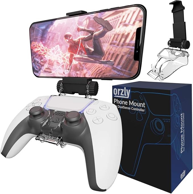 Orzly PS5 Controller Mobile Gaming Clip, DualSense Controller Phone Mount by Orzly