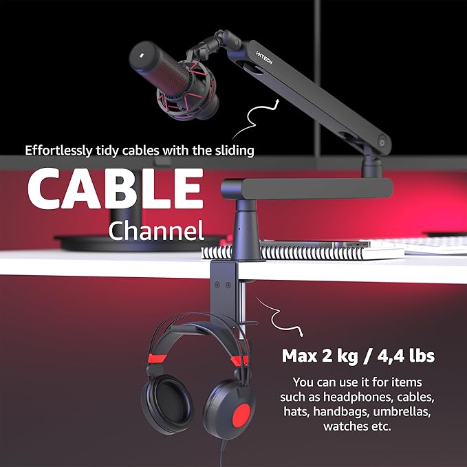 IXTECH Mic Boom Arm Stand LP Microphone Stand Low Profile Microphone Arm - Image 6