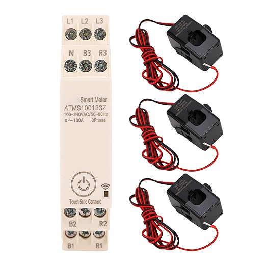 100A 3 Phase Power Meter Energy Consumption Electricity Usage Monitor by Walfront