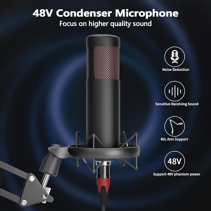 Podcast Equipment Bundle for 2, Audio Interface DJ Mixer - Image 3