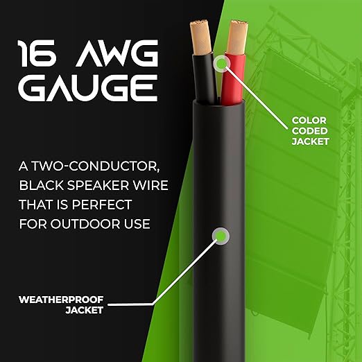 GEARit Outdoor Speaker Wire CL3 Rated, 16 Gauge Speaker Wire, Speaker Cable 500 - Image 2