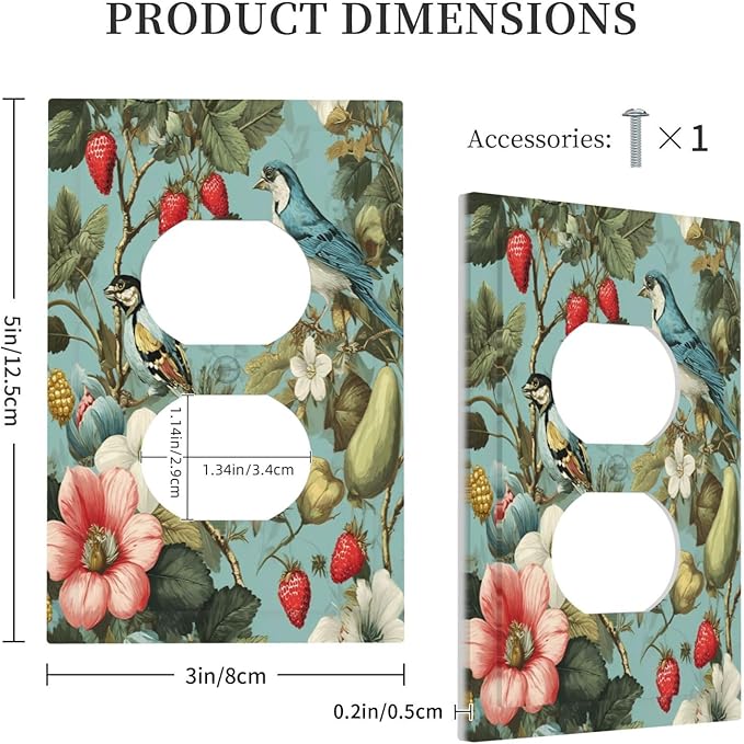 Bvtewkhz William Morris Flower Duplex Outlet Wall Plate Cover Decorative Light - Image 4