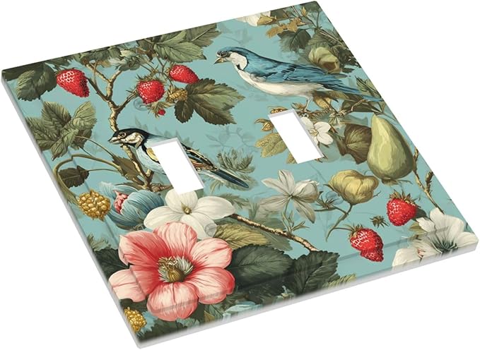 Bvtewkhz William Morris Flower 2 Gang Double Toggle Wall Plate Cover Decorative - Image 3