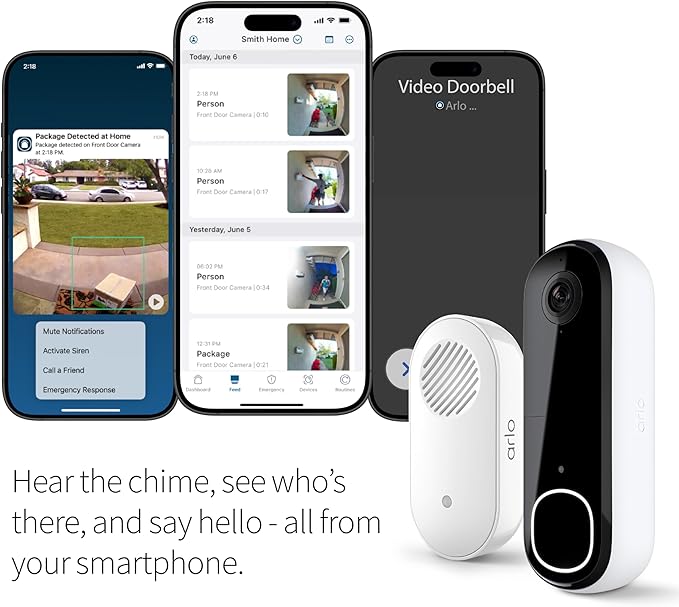 Arlo Video Doorbell 2K + Chime 2, Wireless or Wired Option, 2-Way Audio - Image 3
