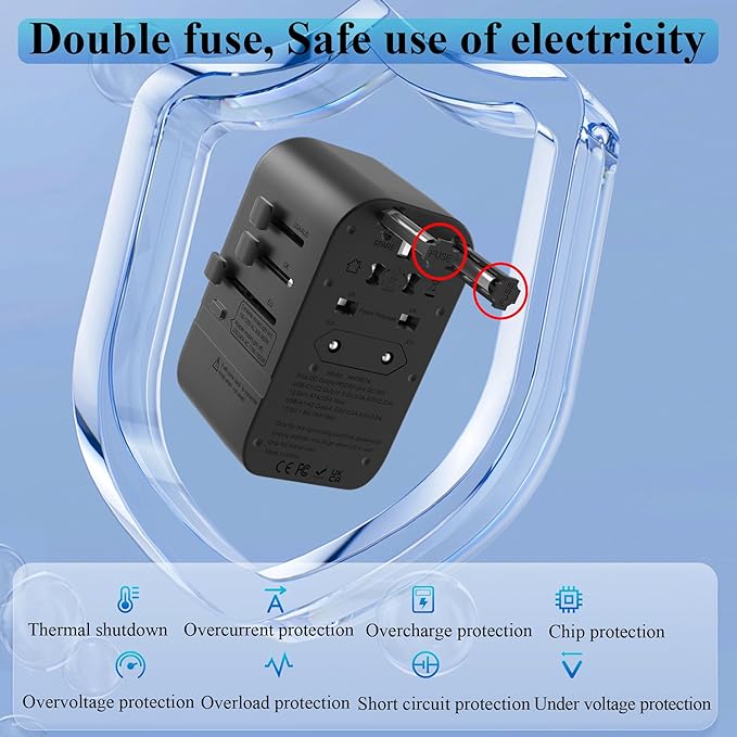 220V to 110V Voltage Converter, US to Europe Travel Converters, Universal - Image 5