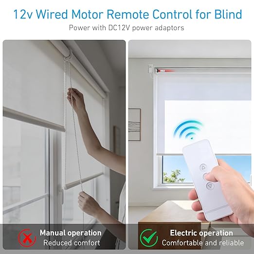 Rollerhouse DC12V EY2512 Shade Motor Electric Blind Motor Remote Control Wired - Image 2