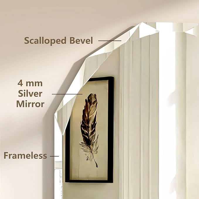 Bathroom Mirrors for Over Sink, Round Frameless Mirrors for Wall, 24x36 Inch - Image 3