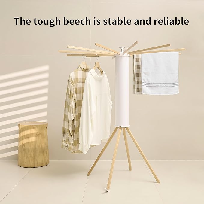 JOOM Four Legs Clothes Drying Rack, Garment Rack Portable and Foldable Space - Image 2
