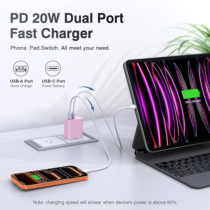 LCGENS USB C Wall Charger Block 20W, Galaxy S25/24 - Image 4