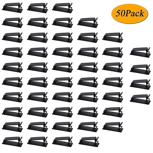 SOULWIT 50Pcs Self Adhesive Cable Management Clips, Cable Organizers Wire Clips - Image 7