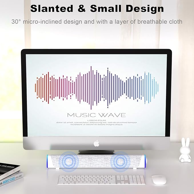 SOULION R30 Computer Speakers, USB Powered 3.5mm AUX Small PC Speaker, Colorful - Image 7