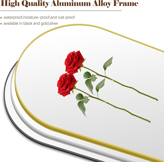 Arched Bathroom Mirror, Wall Mounted Mirror, Living Room, Vertically Hanging or - Image 5