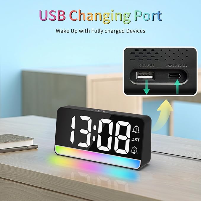 Alarm Clocks for Bedrooms, Digital Bedside Clock - Image 6