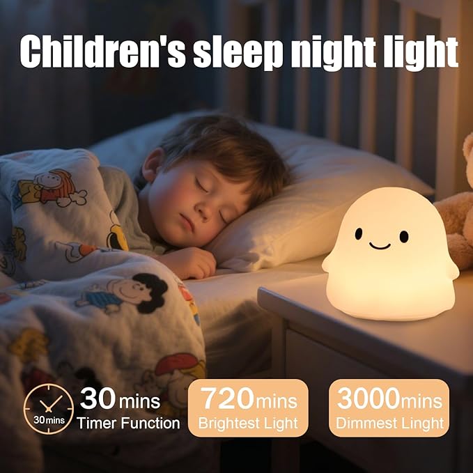 Rytinazzz Halloween Ghost Night Light, 50-Hour Battery & Pat Control, Cute - Image 3