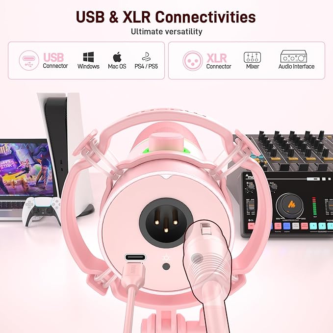 MAONO XLR/USB Dynamic Microphone Kit, RGB Gaming Mic - Image 2