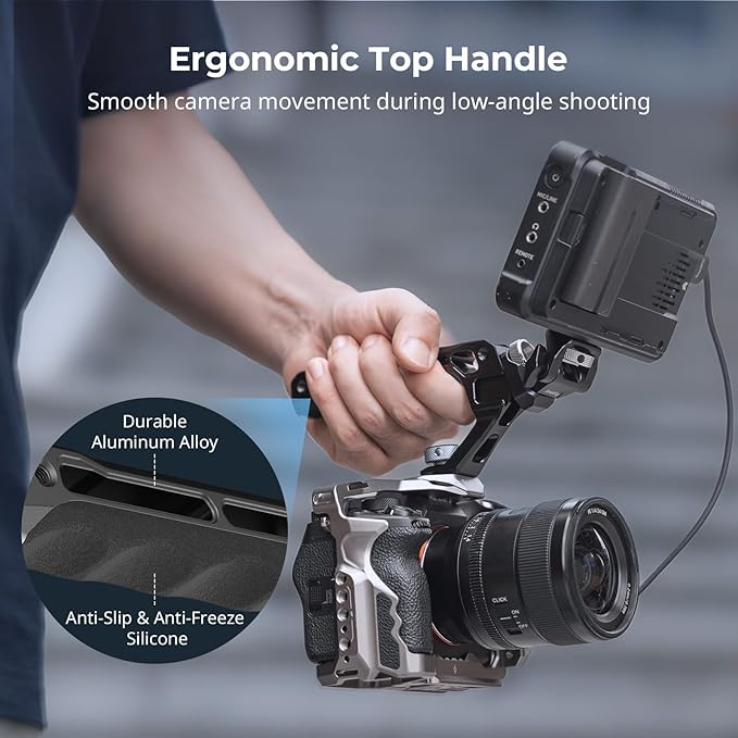 SMALLRIG Top Handle with Monitor Mount Kit, with 3/8"-16 Locating Holes - Image 2