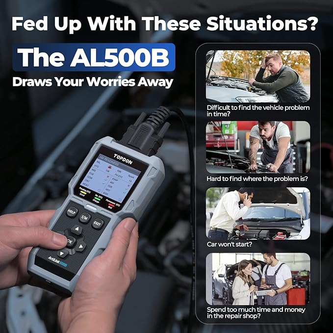 TOPDON AL500B OBD2 Scanner Battery Tester 2 in 1 Code Reader, Full OBDII - Image 2