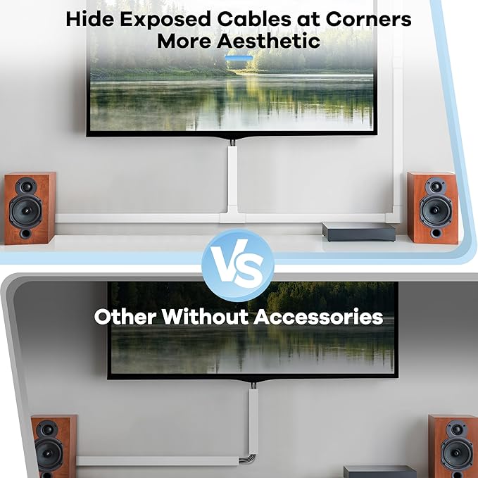 Cord Covers for Wires on Wall Extra-Long, 13.12ft TV Cord Hider Kit, Paintable - Image 7