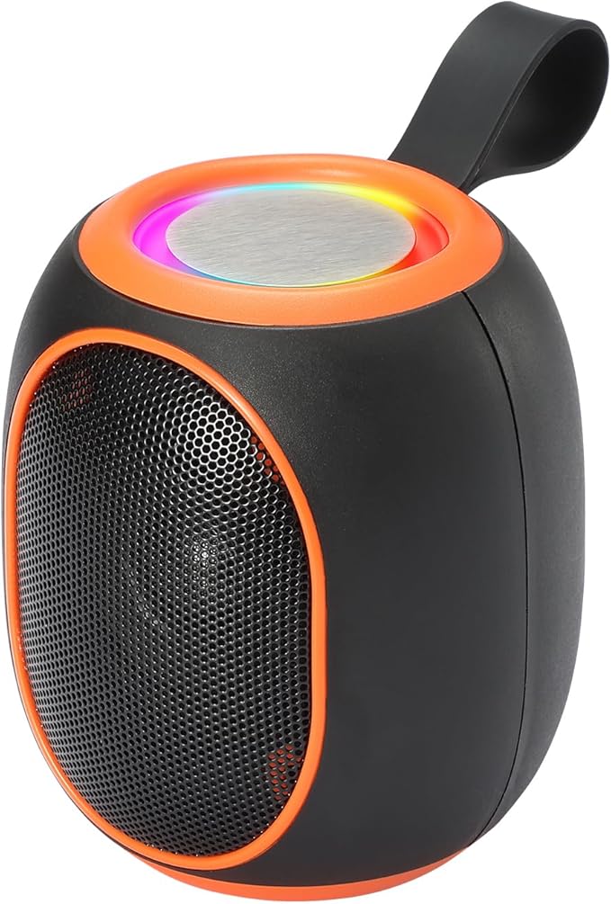 Portable Bluetooth Speaker – 8W HD audio quality, TWS stereo pairing, LED light by WSTER