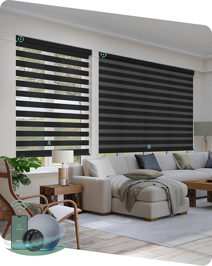 Yoolax Motorized Zebra Blinds Compatible by Yoolax
