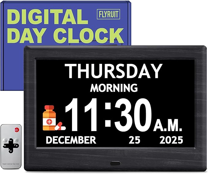 7'' Dementia Clock For Seniors, Large Display Digital Clock - Image 9