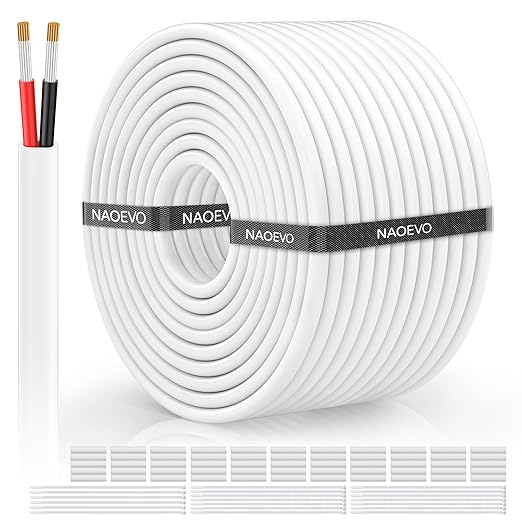 NAOVEO 10 Gauge Wire 2 Conductor Electrical Wire, 10 AWG Stranded PVC Tinned by NAOEVO