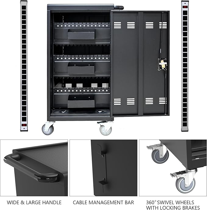 TIOPLY Laptop Charging Cart, 45 Device Tablet Storage Carts - Image 3
