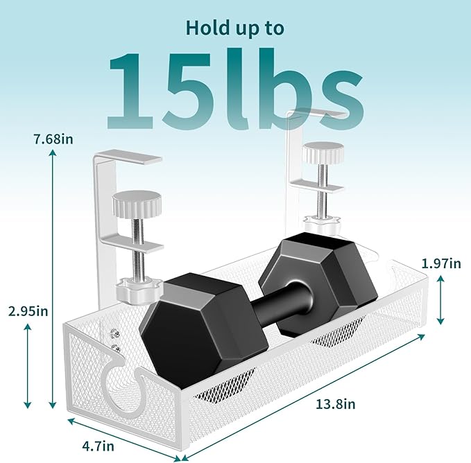 Under Desk Cable Management Tray White, No Drill Desk Cable Management Organizer - Image 8