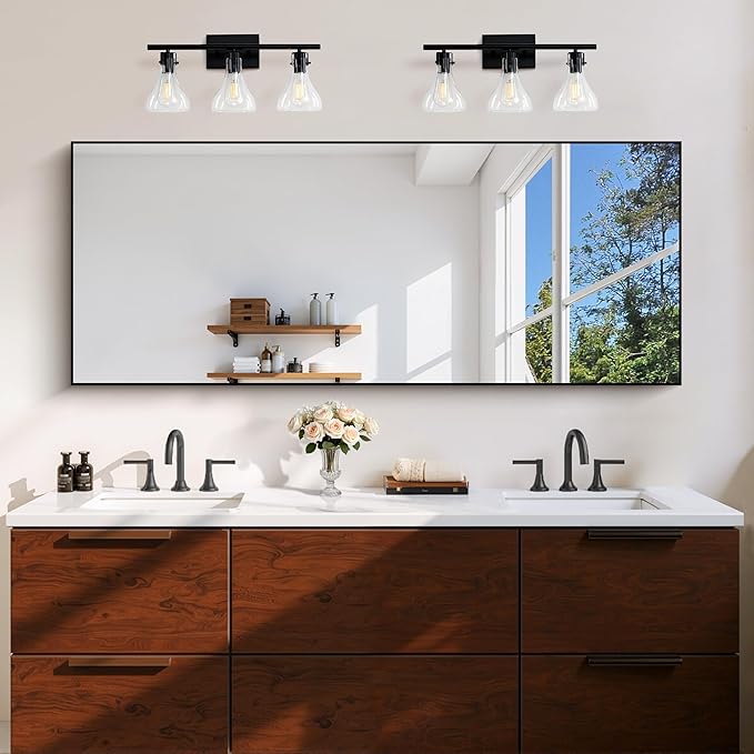 Black Bathroom Mirror for Wall, 24x60 Inch Rectangle Mirror - Image 2
