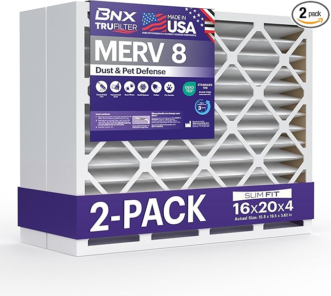 BNX TruFilter 16x20x4 MERV 8 Air Filter by BNX