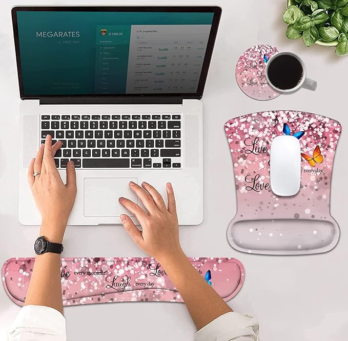 Ergonomic Mouse Pad Wrist Support and Keyboard Wrist Rest Set - Image 4