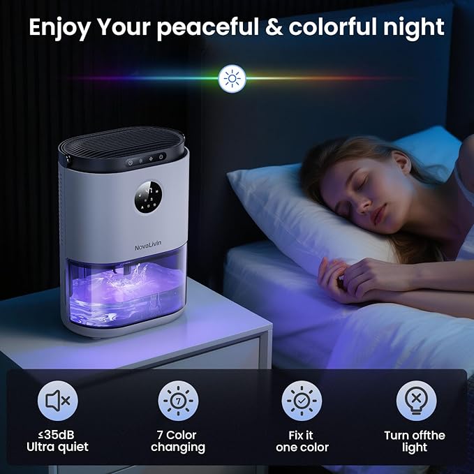 Dehumidifier for Home, 68 OZ Water Tank Dehumidifiers for Bathroom, Living room - Image 6