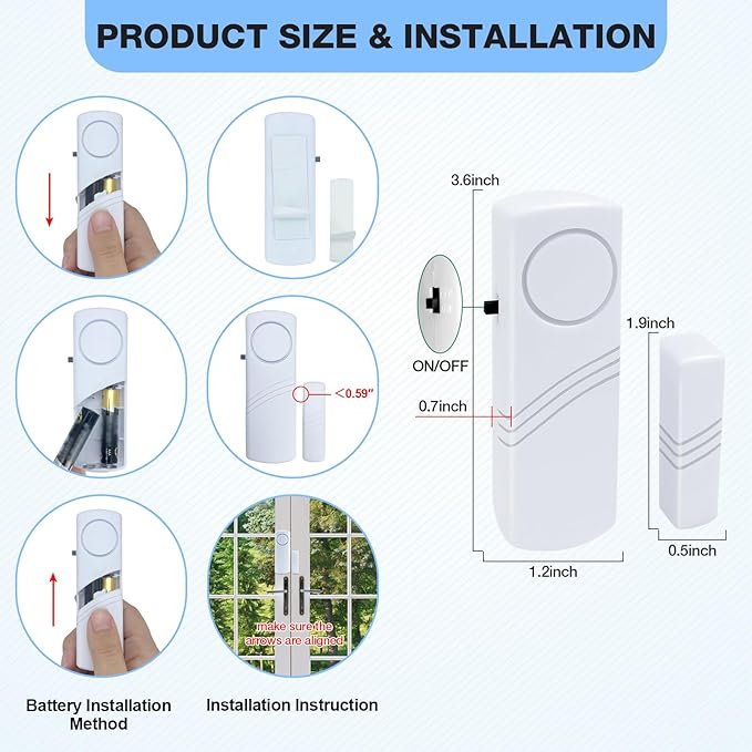Door Window Alarm, 90DB Door Alarms - Image 2