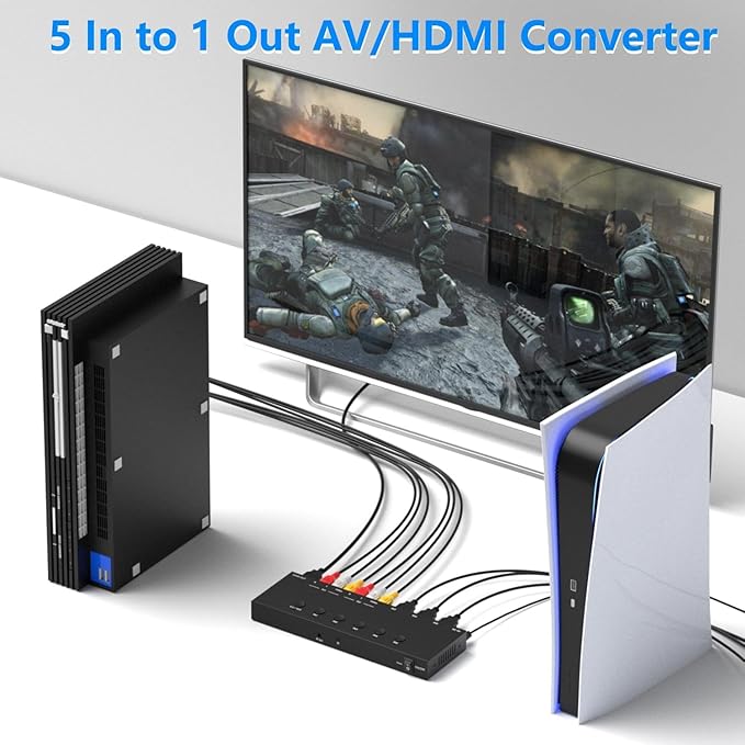Azduou 2 AV Inputs + 3 HDMI 2.0 Inputs to HDMI Converter - Image 6