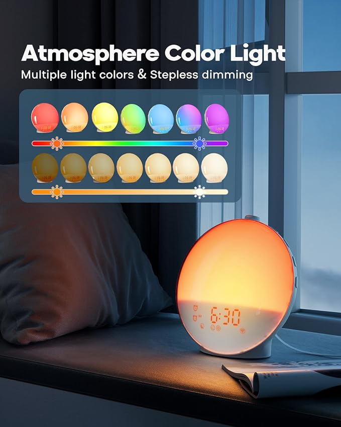 Sunrise Alarm Clock for Heavy Sleepers, Wake Up Light - Image 4
