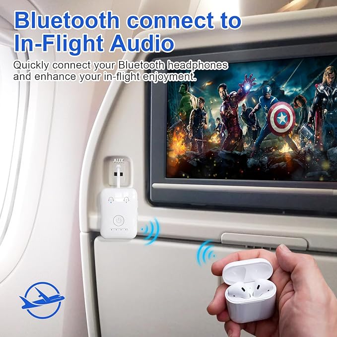 Premium Bluetooth 5.4 Transmitter, Airplane Wireless Adapter, Supports 2 - Image 2