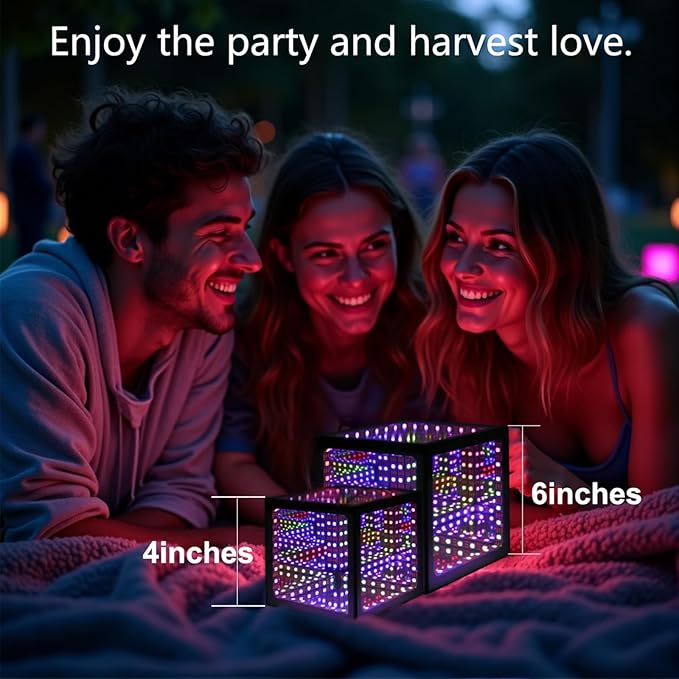 Heepulor Infinity Hyper Cube LED Table Lamp, Color-Changing Music-Sync - Image 3