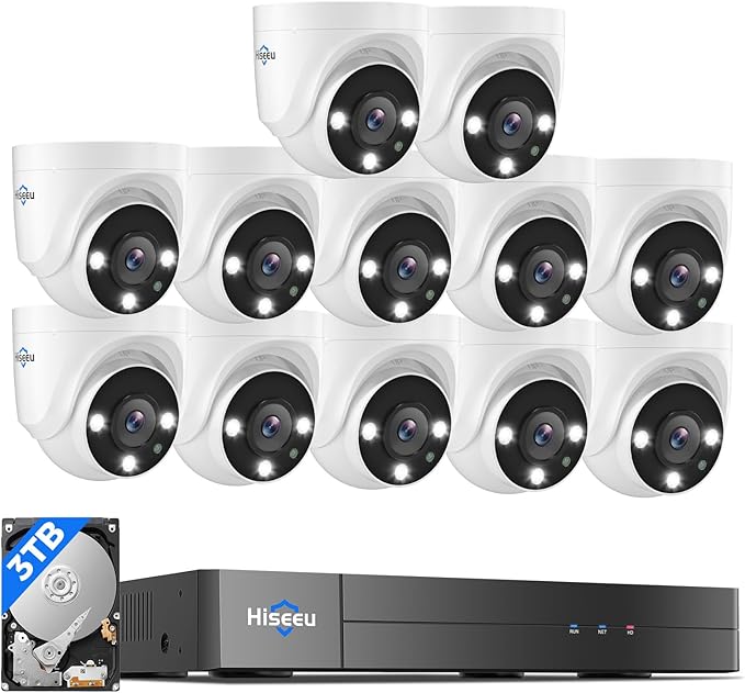 Hiseeu 16 Channel 3K Wired Security Camera System by Hiseeu