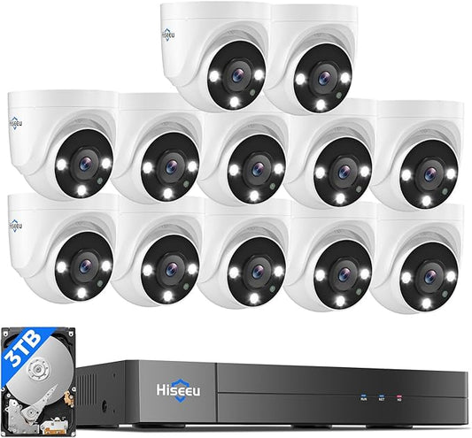 Hiseeu 16 Channel 3K Wired Security Camera System by Hiseeu